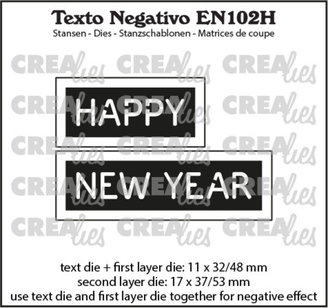 Crealies Texto Negativo Dies English No. 102H Happy New Year (EN102H) Crealies Texto Negativo Dies English No. 102H Happy New Year (EN102H)