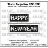 Crealies Texto Negativo Dies English No. 102H Happy New Year (EN102H)