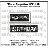 Crealies Texto Negativo Stansen English No. 104H Happy Birthday (EN104H)