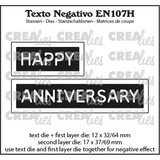 Crealies Texto Negativo Dies English No. 107H Happy Anniversary (EN107H)