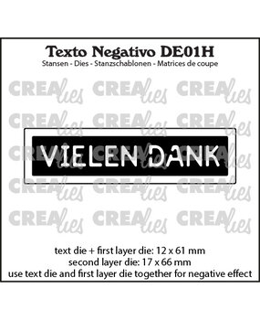 Crealies Texto Negativo Stansen German No. 1H Vielen Dank (DE01H)