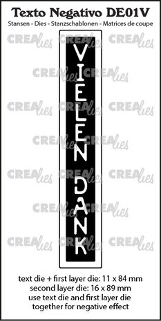 Crealies Texto Negativo Stansen German No. 1V Vielen Dank (DE01V) Crealies Texto Negativo Stansen German No. 1V Vielen Dank (DE01V)