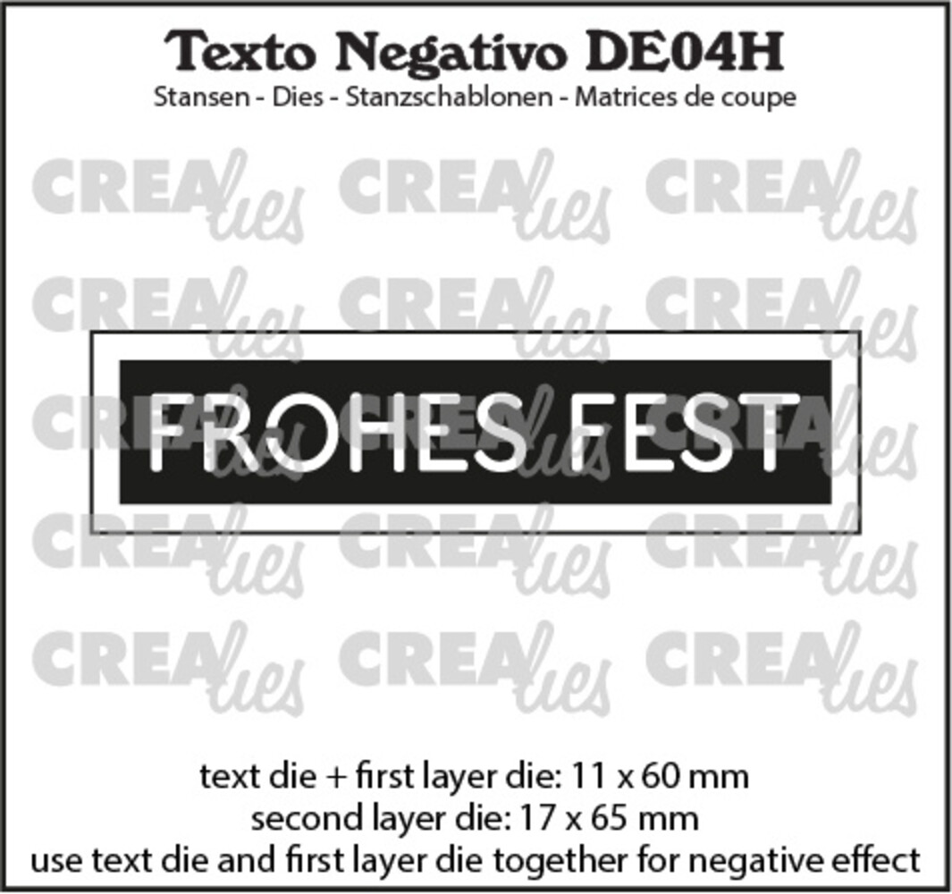 Crealies Texto Negativo Stansen German No. 4H Frohes Fest (DE04H) Crealies Texto Negativo Stansen German No. 4H Frohes Fest (DE04H)
