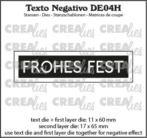 Crealies Texto Negativo Dies German No. 4H Frohes Fest (DE04H) Crealies Texto Negativo Dies German No. 4H Frohes Fest (DE04H)
