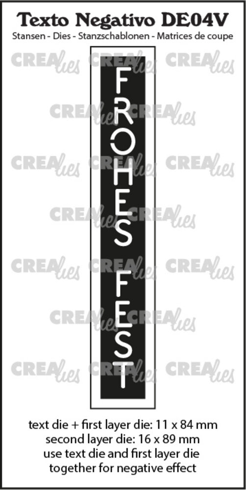 Crealies Texto Negativo Stansen German No. 04V Frohes Fest (DE04V) Crealies Texto Negativo Stansen German No. 04V Frohes Fest (DE04V)