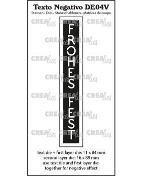 Crealies Texto Negativo Stansen German No. 04V Frohes Fest (DE04V)