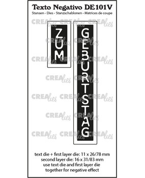 Crealies Texto Negativo Dies German No. 101V Zum Geburtstag (DE101V)
