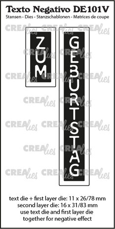 Crealies Texto Negativo Dies German No. 101V Zum Geburtstag (DE101V) Crealies Texto Negativo Dies German No. 101V Zum Geburtstag (DE101V)