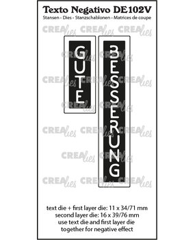 Crealies Texto Negativo Stansen German No. 102V Gute Besserung (DE102V)