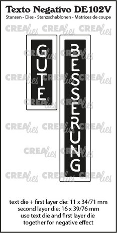Crealies Texto Negativo Stansen German No. 102V Gute Besserung (DE102V) Crealies Texto Negativo Stansen German No. 102V Gute Besserung (DE102V)