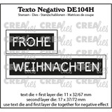 Crealies Texto Negativo Dies German No. 104H Frohe Weihnachten (DE104H)