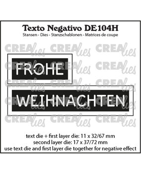 Crealies Texto Negativo Dies German No. 104H Frohe Weihnachten (DE104H)