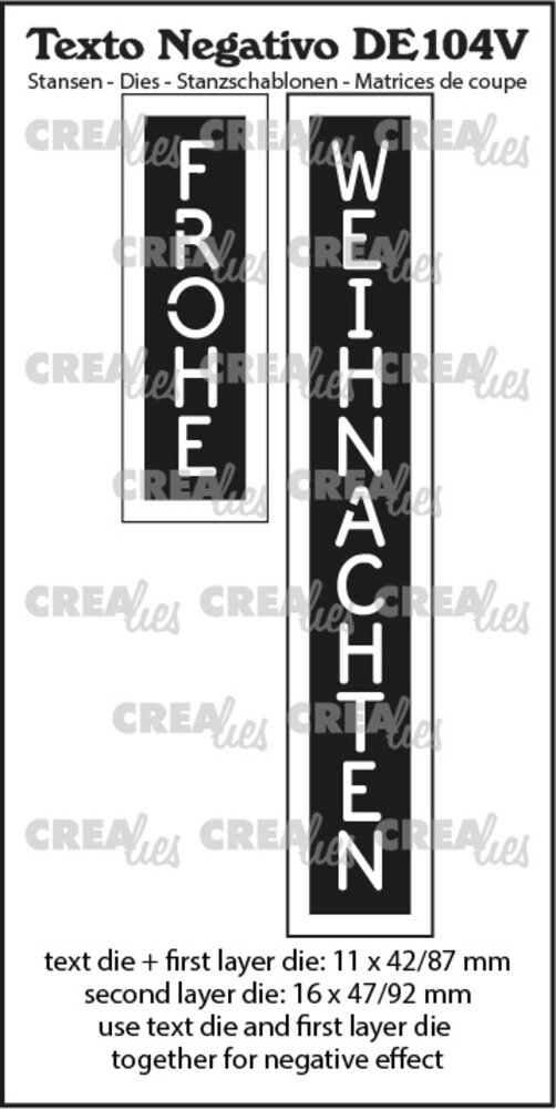 Crealies Texto Negativo Dies German No. 104V Frohe Weihnachten (DE104V) Crealies Texto Negativo Dies German No. 104V Frohe Weihnachten (DE104V)