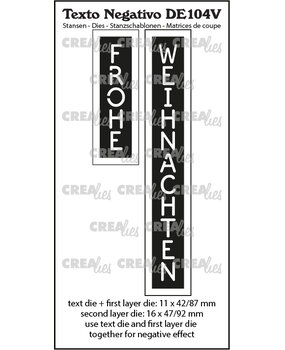 Crealies Texto Negativo Dies German No. 104V Frohe Weihnachten (DE104V)