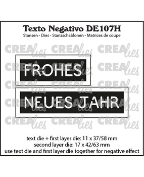 Crealies Texto Negativo Stansen German No. 107H Frohes Neues Jahr (DE107H)