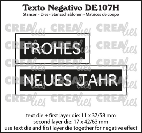Crealies Texto Negativo Dies German No. 107H Frohes Neues Jahr (DE107H) Crealies Texto Negativo Dies German No. 107H Frohes Neues Jahr (DE107H)
