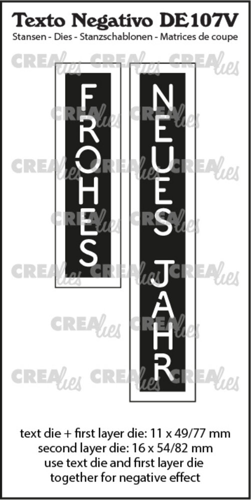 Crealies Texto Negativo Dies German No. 107V Frohes Neues Jahr (DE107V) Crealies Texto Negativo Dies German No. 107V Frohes Neues Jahr (DE107V)