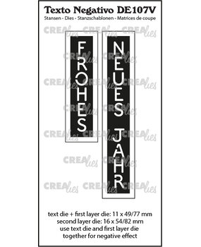 Crealies Texto Negativo Stansen German No. 107V Frohes Neues Jahr (DE107V)