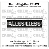 Crealies Texto Negativo Dies German No. 12H Alles Liebe (DE12H)