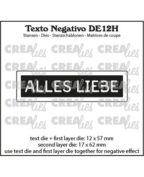 Crealies Texto Negativo Dies German No. 12H Alles Liebe (DE12H)