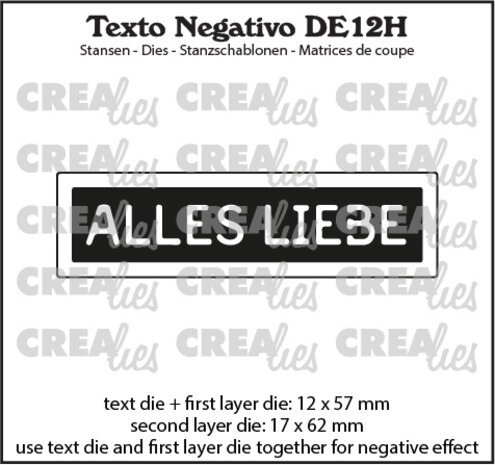 Crealies Texto Negativo Dies German No. 12H Alles Liebe (DE12H) Crealies Texto Negativo Dies German No. 12H Alles Liebe (DE12H)