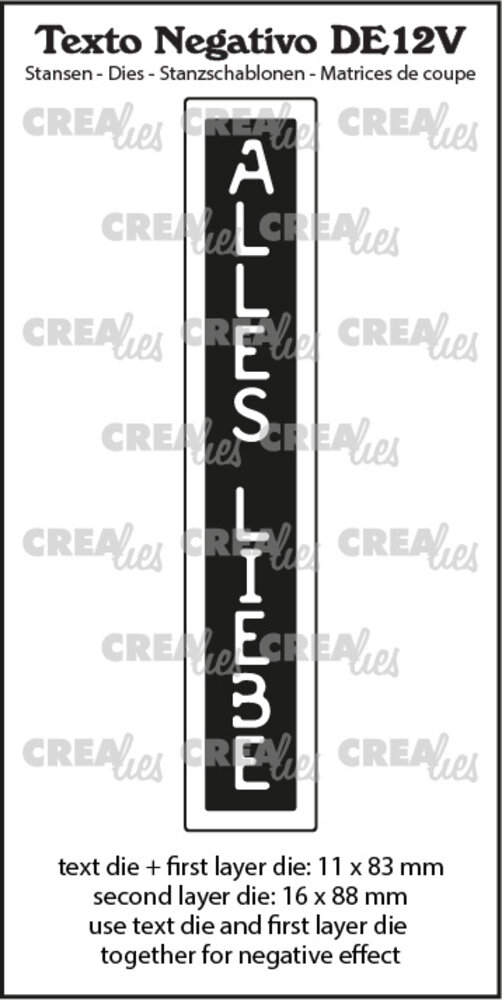 Crealies Texto Negativo Stansen German No. 12V Alles Liebe (DE12V) Crealies Texto Negativo Stansen German No. 12V Alles Liebe (DE12V)