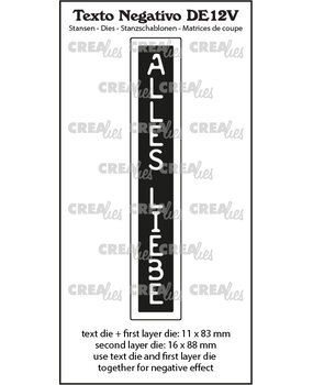 Crealies Texto Negativo Dies German No. 12V Alles Liebe (DE12V)