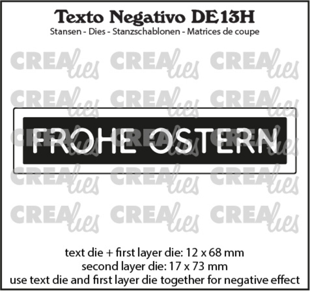 Crealies Texto Negativo Dies German No. 13H Frohe Ostern (DE13H) Crealies Texto Negativo Dies German No. 13H Frohe Ostern (DE13H)