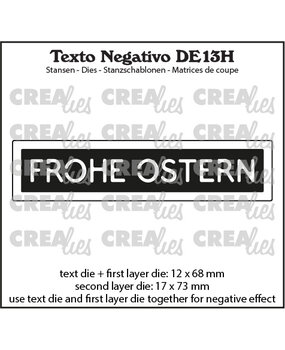 Crealies Texto Negativo Stansen German No. 13H Frohe Ostern (DE13H)