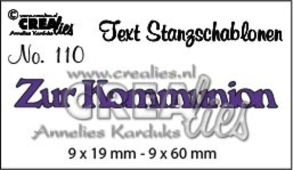 Crealies Tekst Stansen German No. 110 Zur Kommunion (CLTSS110)