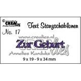Crealies Text Dies German No. 17 Zur Geburt (CLTSS17)