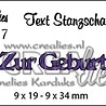 Crealies Tekst Stansen German No. 17 Zur Geburt (CLTSS17)