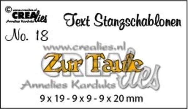 Crealies Text Dies German No. 18 Zur Taufe (CLTSS18)