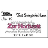 Crealies Tekst Stansen German No. 19 Zur Hochzeit (CLTSS19)