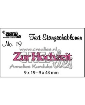 Crealies Text Dies German No. 19 Zur Hochzeit (CLTSS19)