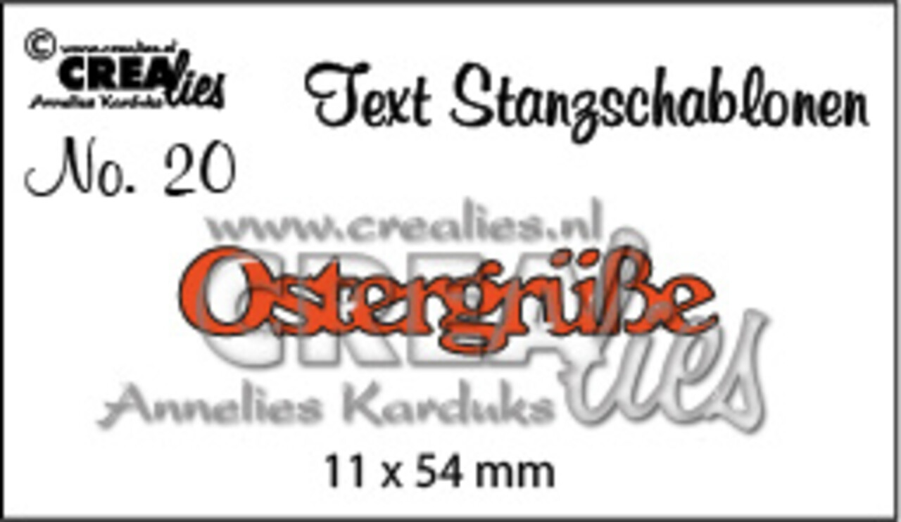 Crealies Tekst Stansen German No. 20 Ostergrüsse (CLTSS20)