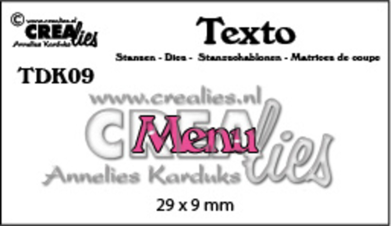 Crealies Texto Dies Danish Menu (TDK09)