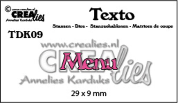 Crealies Texto Stansen Danish Menu (TDK09)
