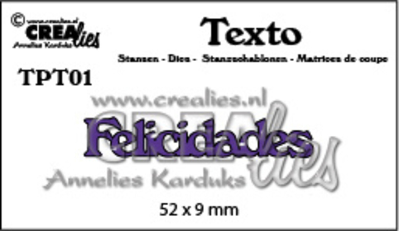 Crealies Texto Dies Portuguese Felicidades (TPT01)