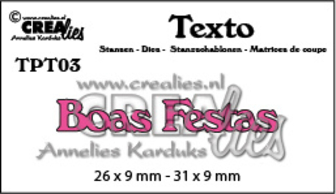 Crealies Texto Stansen Portuguese Boas Festas (TPT03)