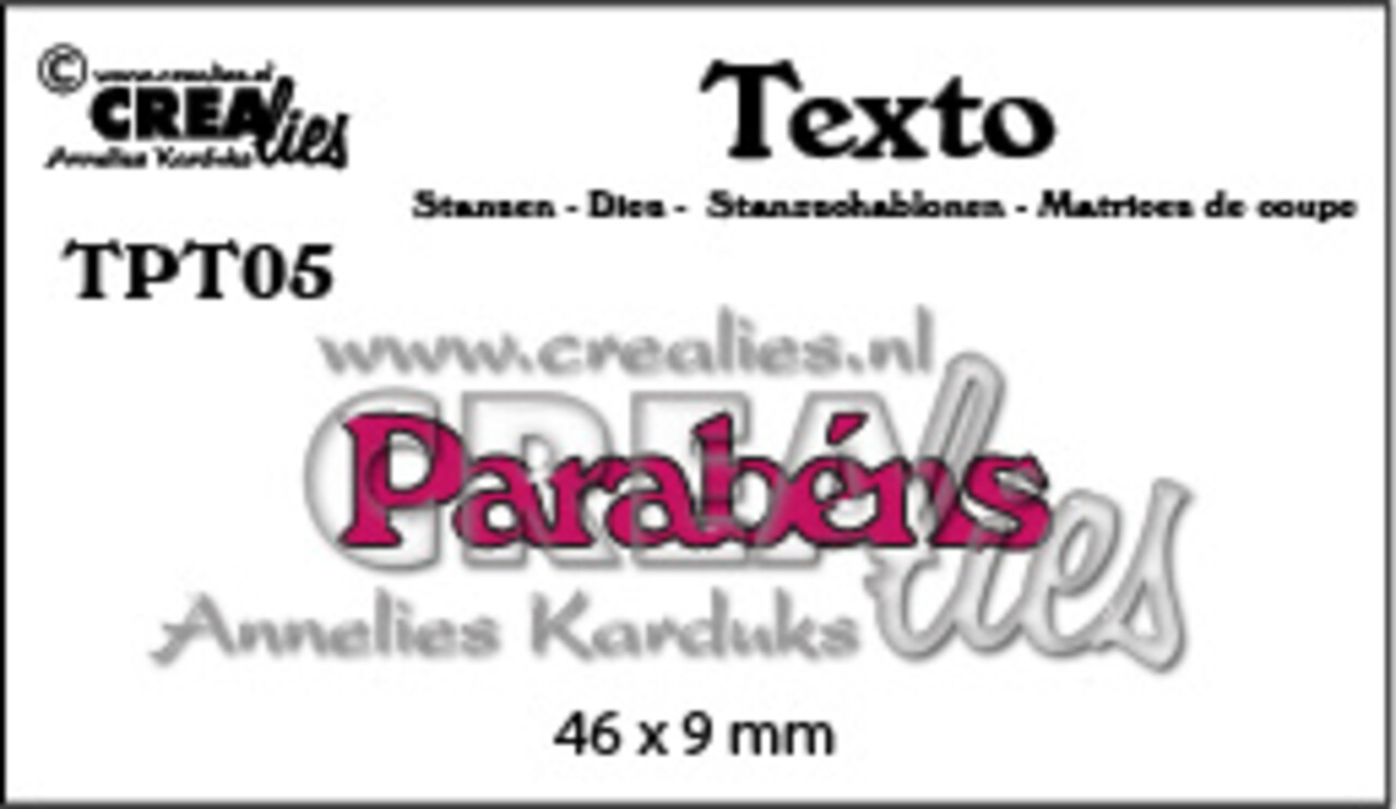 Crealies Texto Stansen Portuguese Parabéns (TPT05)