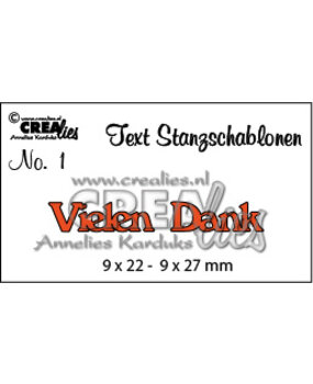 Crealies Tekst Stansen German No. 1 Vielen Dank (CLTSS01)