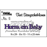 Crealies Tekst Stansen German No. 3 Hurra Ein Baby (CLTSS03)