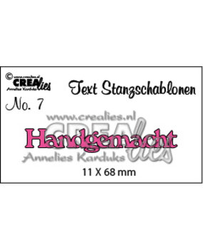 Crealies Tekst Stansen German No. 7 Handgemacht (CLTSS07)