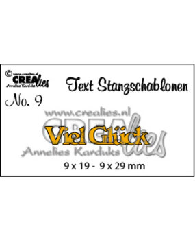 Crealies Tekst Stansen German No. 9 Viel Glück (CLTSS09)