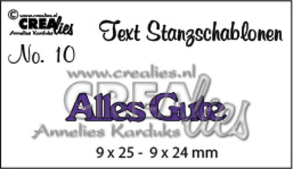 Crealies Text Dies German No. 10 Alles Gute (CLTSS10)