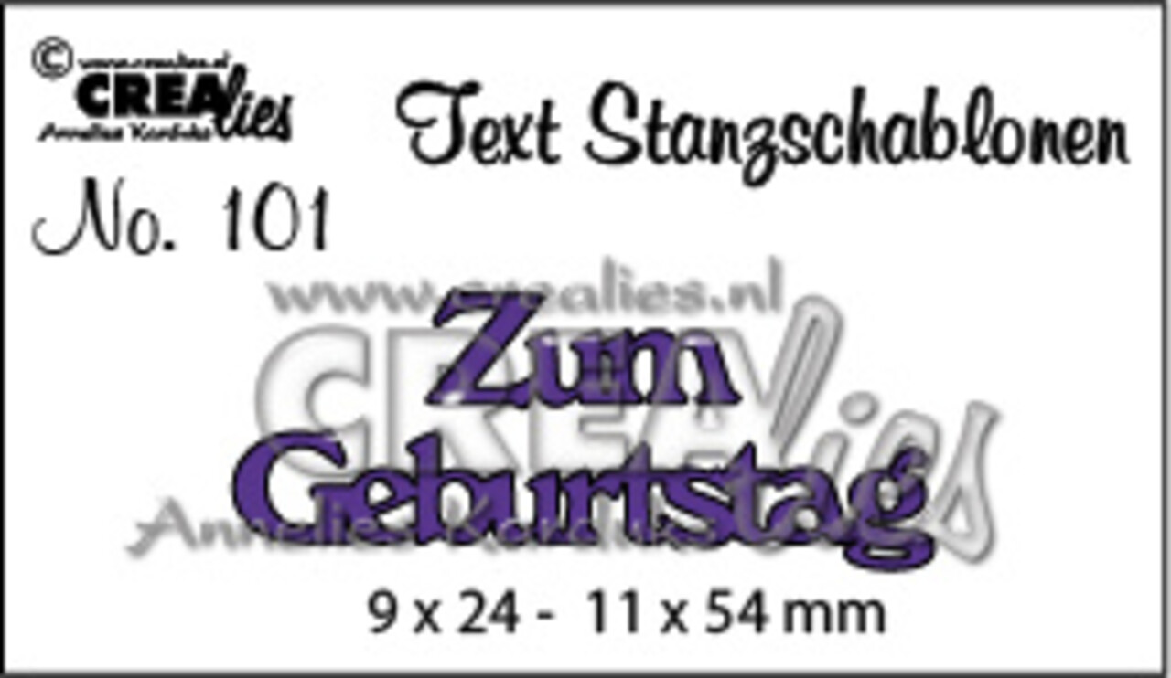 Crealies Text Dies German No. 101 Zum Geburtstag (CLTSS101)