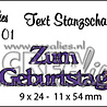 Crealies Tekst Stansen German No. 101 Zum Geburtstag (CLTSS101)