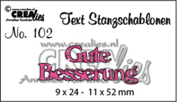 Crealies Text Dies German No. 102 Gute Besserung (CLTSS102)