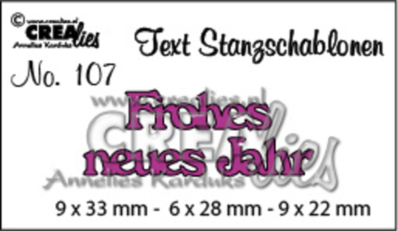 Crealies Tekst Stansen German No. 107 Frohes Neues Jahr (CLTSS107)